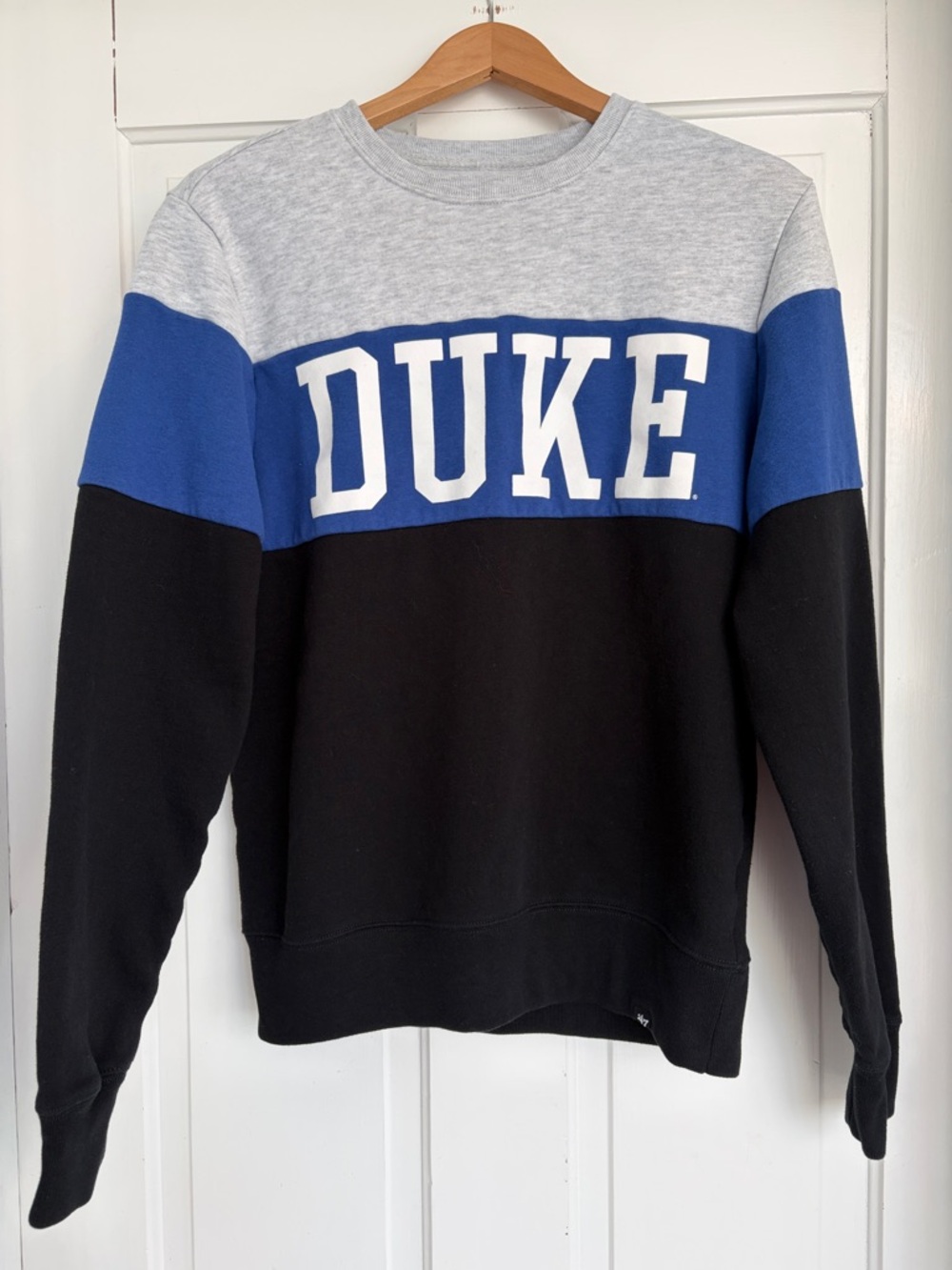 47 Brand Duke Colorblock Crewneck Sweater - Gray, Blue, Black Size Small